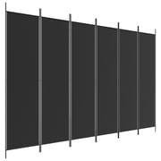 vidaXL 6-Panel Room Divider Black 300x200 cm Fabric