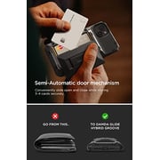 VRS Design Damda Glide Hybrid designed for iPhone 14 PLUS case cover wallet [Semi Automatic] slider Credit card holder Slot [3-4 cards] & Kickstand - Black Groove