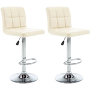 Vidaxl Bar Stools 2 Pcs Cream Faux Leather Vidaxl Bar Stools 2 Pcs Cream Faux Leather