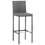 vidaXL 9 Piece Outdoor Bar Set Poly Rattan and Wood Acacia Grey vidaXL 9 Piece Outdoor Bar Set Poly Rattan and Wood Acacia Grey