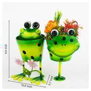 Green Double Frog Planter Pots Green Double Frog Planter Pots