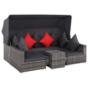 Vidaxl 7 Piece Garden Lounge Set With Cushions Poly Rattan Grey Vidaxl 7 Piece Garden Lounge Set With Cushions Poly Rattan Grey