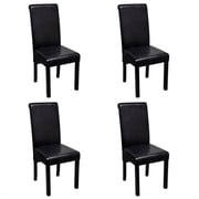 vidaXL Dining Chair Artificial Leather Black Set of 4 vidaXL Dining Chair Artificial Leather Black Set of 4