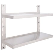 vidaXL 2-Tier Floating Wall Shelf Stainless Steel 100x30 cm vidaXL 2-Tier Floating Wall Shelf Stainless Steel 100x30 cm