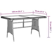 Vidaxl Garden Table Grey 130x70x72 Cm Poly Rattan & Solid Acacia Wood Vidaxl Garden Table Grey 130x70x72 Cm Poly Rattan & Solid Acacia Wood