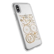 Speck Presidio Clear Plus Print Case City Bike Metallic Gold For Apple iPhone X - 1031366678