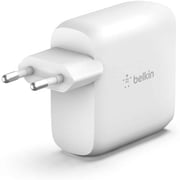 Belkin Dual Usb-c Pd Gan Wall Charger 63w Eu, Fast Charge Lightweight & Compact Home Charger Compatible For Samsung, Macbook Pro, Macbook Air, Ipad Pro, Iphone - White Belkin Dual Usb-c Pd Gan Wall Charger 63w Eu, Fast Charge Lightweight & Compact Home Charger Compatible For Samsung, Macbook Pro, Macbook Air, Ipad Pro, Iphone - White