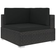 Vidaxl 5 Piece Garden Lounge Set With Cushions Poly Rattan Black Vidaxl 5 Piece Garden Lounge Set With Cushions Poly Rattan Black