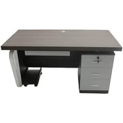 Executive Office Wooden Desk Table With 3 Lockable Drawers, 1 Keyboard Stand Attractive Design Brown Executive Office Wooden Desk Table With 3 Lockable Drawers, 1 Keyboard Stand Attractive Design Brown