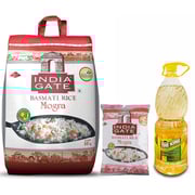 India Gate Basmati Rice Bag, Mogra, 10kg(Broken Basmati Grains) + 1Kg + Sunflower Oil 1.8L India Gate Basmati Rice Bag, Mogra, 10kg(Broken Basmati Grains) + 1Kg + Sunflower Oil 1.8L