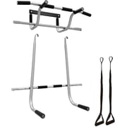 ULTIMAX Triple Door Gym Ultimate 3 in 1 Doorway Trainer Raised Height Pull Up Bar, Dips Bar & 2 Suspension Straps for Total Body Home Workout, Screw less Installation On All Doors ULTIMAX Triple Door Gym Ultimate 3 in 1 Doorway Trainer Raised Height Pull Up Bar, Dips Bar & 2 Suspension Straps for Total Body Home Workout, Screw less Installation On All Doors