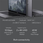 ASUS ZenBook 14 OLED (2022) Laptop - AMD Ryzen 5-5625U / 14inch 2.8K OLED / 8GB RAM / 512GB SSD / Shared AMD Radeon Graphics / Windows 11 Home / English & Arabic Keyboard / Jade Black / Middle East Version - [UM3402YA-OLED0R5W]