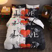 DEALS FOR LESS - Queen/Double Size, Duvet Cover, Bedding Set of 6 Pieces, Love with Red Heart Design, 1 Duvet cover + 1 bedsheet + 4 pillow covers. DEALS FOR LESS - Queen/Double Size, Duvet Cover, Bedding Set of 6 Pieces, Love with Red Heart Design, 1 Duvet cover + 1 bedsheet + 4 pillow covers.