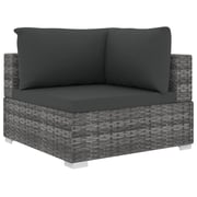 Vidaxl 9 Piece Garden Lounge Set With Cushions Poly Rattan Grey Vidaxl 9 Piece Garden Lounge Set With Cushions Poly Rattan Grey