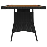 Vidaxl Garden Table Black 160x70x72 Cm Poly Rattan & Solid Acacia Wood Vidaxl Garden Table Black 160x70x72 Cm Poly Rattan & Solid Acacia Wood