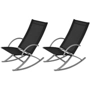Vidaxl Garden Rocking Chairs 2 Pcs Steel And Textilene Black Vidaxl Garden Rocking Chairs 2 Pcs Steel And Textilene Black