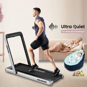 Sparnod Fitness 2 in 1 Foldable Treadmill For Home Cum Under Desk Walking Pad (4 HP Peak) STH-3000