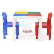 Tot Tutors 2-in-1 Plastic Lego Compatible Activity Table With 2 Chairs