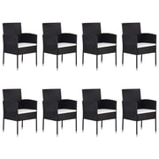 vidaXL 9 Piece Garden Dining Set Black vidaXL 9 Piece Garden Dining Set Black