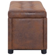 281375 Vidaxl Storage Ottoman 87,5 Cm Brown Faux Suede Leather 281375 Vidaxl Storage Ottoman 87,5 Cm Brown Faux Suede Leather