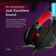 Lenovo HU85 Wired On-Ear Gaming Headset Black