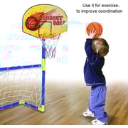 ULTIMAX Football Basketball Toy Set Basketball Hoop and Football 2-in-1 Basketball Stand Soccer Set Sports Game Toy Outdoor Indoor Port Activities Gift Toys for Kids ULTIMAX Football Basketball Toy Set Basketball Hoop and Football 2-in-1 Basketball Stand Soccer Set Sports Game Toy Outdoor Indoor Port Activities Gift Toys for Kids