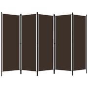 Vidaxl 5-panel Room Divider Brown 250x180 Cm
