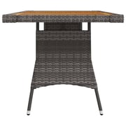 Vidaxl Garden Table Grey 130x70x72 Cm Poly Rattan & Solid Acacia Wood Vidaxl Garden Table Grey 130x70x72 Cm Poly Rattan & Solid Acacia Wood