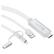 Zoook HDMILINK A300 Universal 3-in-1 HDMI Adapter Cable 3m White Zoook HDMILINK A300 Universal 3-in-1 HDMI Adapter Cable 3m White