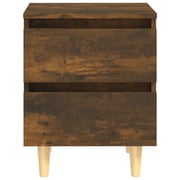 Vidaxl Bed Cabinets With Solid Wood Legs 2 Pcs Smoked Oak 40x35x50 Cm Vidaxl Bed Cabinets With Solid Wood Legs 2 Pcs Smoked Oak 40x35x50 Cm