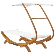 vidaXL Outdoor Lounge Bed with Canopy 100x190x134 cm Solid Bent Wood Cream vidaXL Outdoor Lounge Bed with Canopy 100x190x134 cm Solid Bent Wood Cream