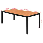 vidaXL Garden Table Brown 185x90x74 cm Aluminium and WPC vidaXL Garden Table Brown 185x90x74 cm Aluminium and WPC
