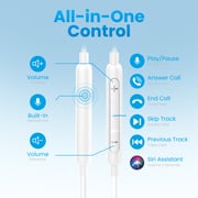 Remson Wired Mono Single USB-C Connector Headphone White