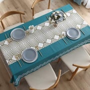 Deals For Less - Pvc Table Cloth (140*180 Cm) Waterproof And Oil-proof Geometric Design Turquoise Color Deals For Less - Pvc Table Cloth (140*180 Cm) Waterproof And Oil-proof Geometric Design Turquoise Color
