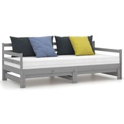Vidaxl Pull-out Day Bed Grey Solid Pinewood 2x Vidaxl Pull-out Day Bed Grey Solid Pinewood 2x