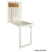 Class CL08238WT Wall Mount Folding Desk with Shelves and White board
