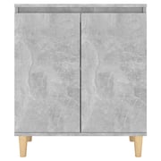 Vidaxl Sideboard&solid Wood Legs Concrete Grey 60x35x70 Cm Chipboard Vidaxl Sideboard&solid Wood Legs Concrete Grey 60x35x70 Cm Chipboard