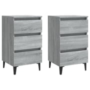 Vidaxl Bed Cabinets With Metal Legs 2 Pcs Grey Sonoma 40x35x69 Cm Vidaxl Bed Cabinets With Metal Legs 2 Pcs Grey Sonoma 40x35x69 Cm