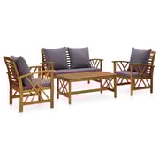 vidaXL 4 Piece Garden Lounge Set with Cushions Solid Acacia Wood vidaXL 4 Piece Garden Lounge Set with Cushions Solid Acacia Wood