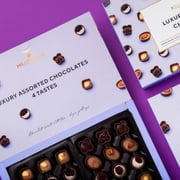 Millennium Luxury Assorted Chocolates Korzinka - 24 Hazelnut Praline, Cherry Chocolate Dessert, Almond Delight & Chocolate Charm in GiftPack, 220 Gr Millennium Luxury Assorted Chocolates Korzinka - 24 Hazelnut Praline, Cherry Chocolate Dessert, Almond Delight & Chocolate Charm in GiftPack, 220 Gr