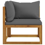 Vidaxl 2 Piece Sofa Set With Dark Grey Cushions Solid Acacia Wood