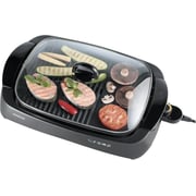 Kenwood Electric Open Flat With Glass Lid Health Grill 1700 Watts, Black, Hg230