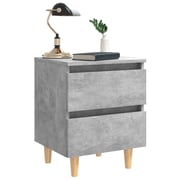 Vidaxl Bed Cabinets & Solid Pinewood Legs 2 Pcs Concrete Grey 40x35x50 Cm Vidaxl Bed Cabinets & Solid Pinewood Legs 2 Pcs Concrete Grey 40x35x50 Cm