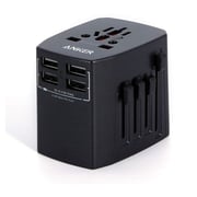 Anker Universal Travel Adapter With 4 USB Port - Black Anker Universal Travel Adapter With 4 USB Port - Black