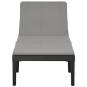Vidaxl Sun Lounger With Cushion Plastic Anthracite Vidaxl Sun Lounger With Cushion Plastic Anthracite