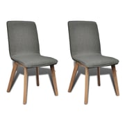 vidaXL Oak Indoor Fabric Dining Chair Set 2 pcs Dark Grey vidaXL Oak Indoor Fabric Dining Chair Set 2 pcs Dark Grey