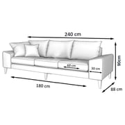 Galaxy Design Quartz Series 3 Seater Sofa Base Beige Galaxy Design Quartz Series 3 Seater Sofa Base Beige
