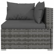 vidaXL 9 Piece Garden Lounge Set with Cushions Poly Rattan Grey vidaXL 9 Piece Garden Lounge Set with Cushions Poly Rattan Grey