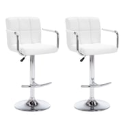 Vidaxl Bar Stools 2 Pcs White Faux Leather Vidaxl Bar Stools 2 Pcs White Faux Leather