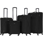 Viptour Set Of 4 Light Weight Polyester Jacqard Trolley Luggage With Number Lock, Charcoal- 20, 24, 28, 32 Inches Viptour Set Of 4 Light Weight Polyester Jacqard Trolley Luggage With Number Lock, Charcoal- 20, 24, 28, 32 Inches